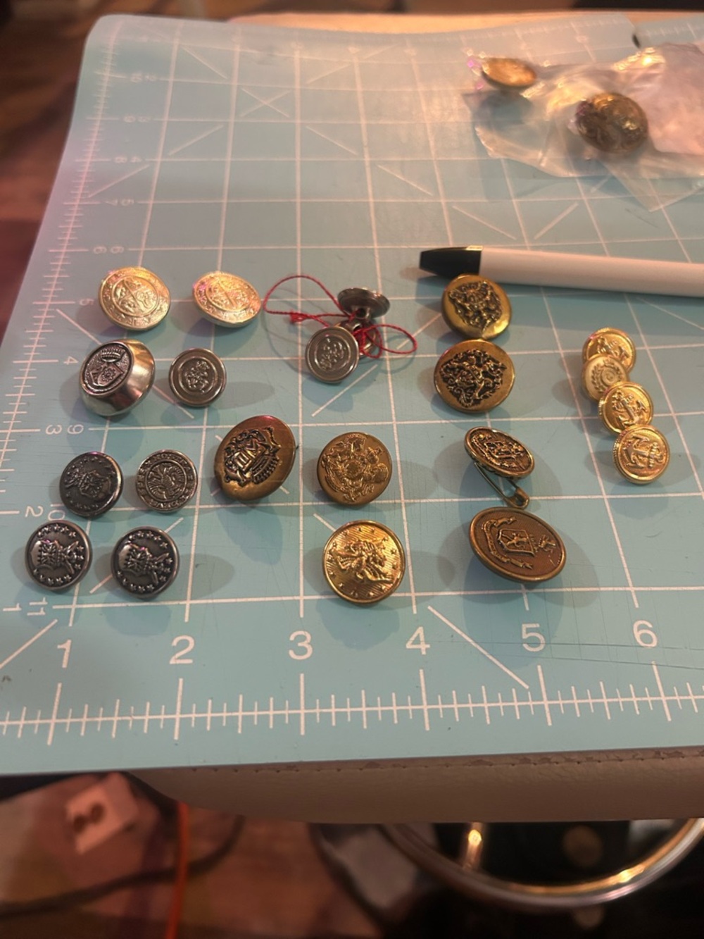 Assorted Metal Coat Buttons - Gold & Silver Tones